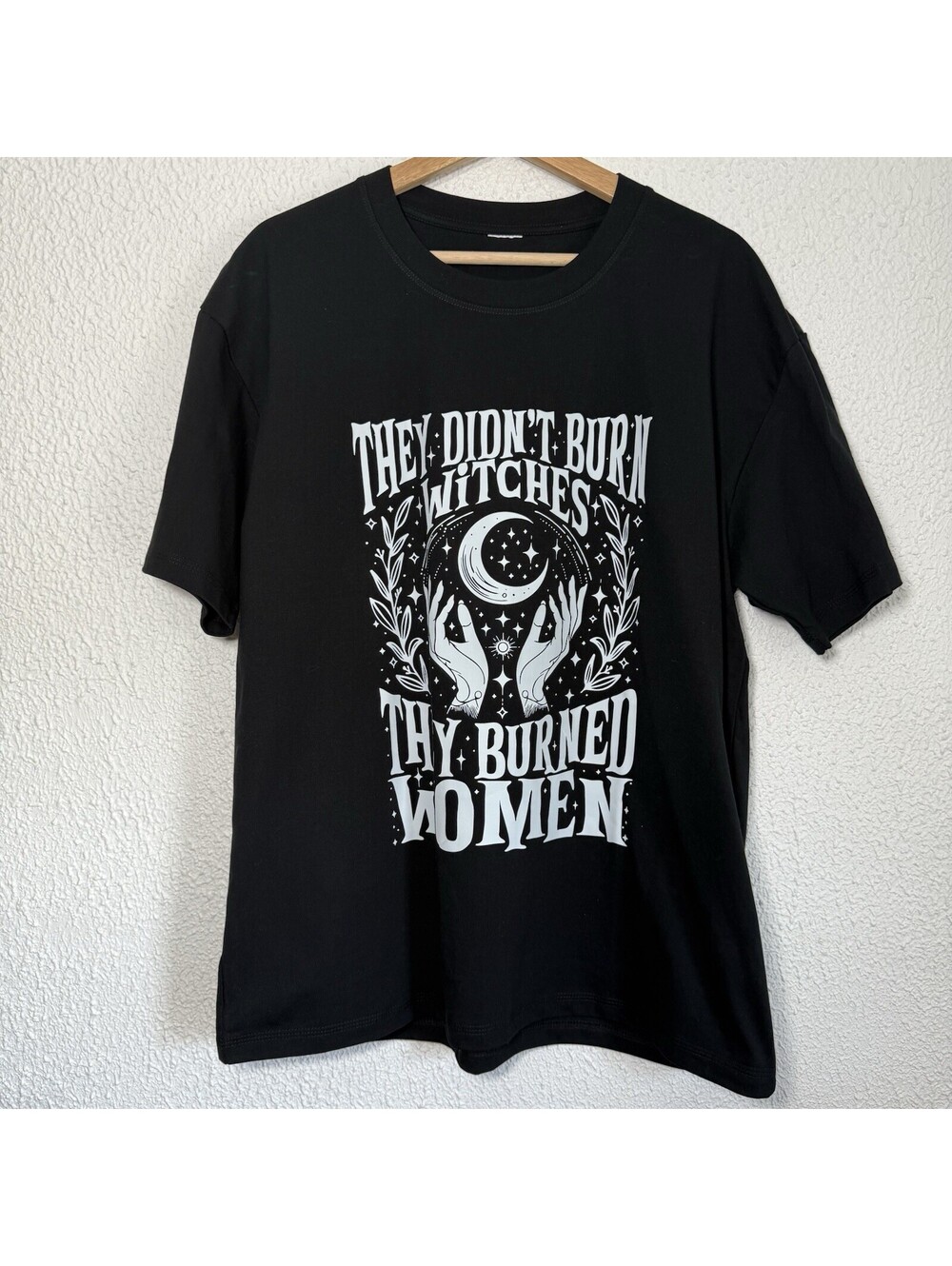 They Didn't Burn Witches They Burned Women Feminist Graphic Tee Black Large - Picture 6 of 9